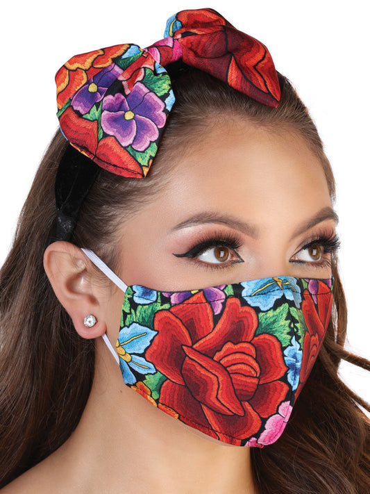 Diadema de Mujer México Artesanal JIM-14 Artesanal en 100% SEDA Color Negro/Rojo 602677