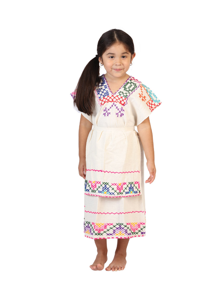 Vestido de Niña México Artesanal Ind-pre-vgn Artesanal Color Natural 602737