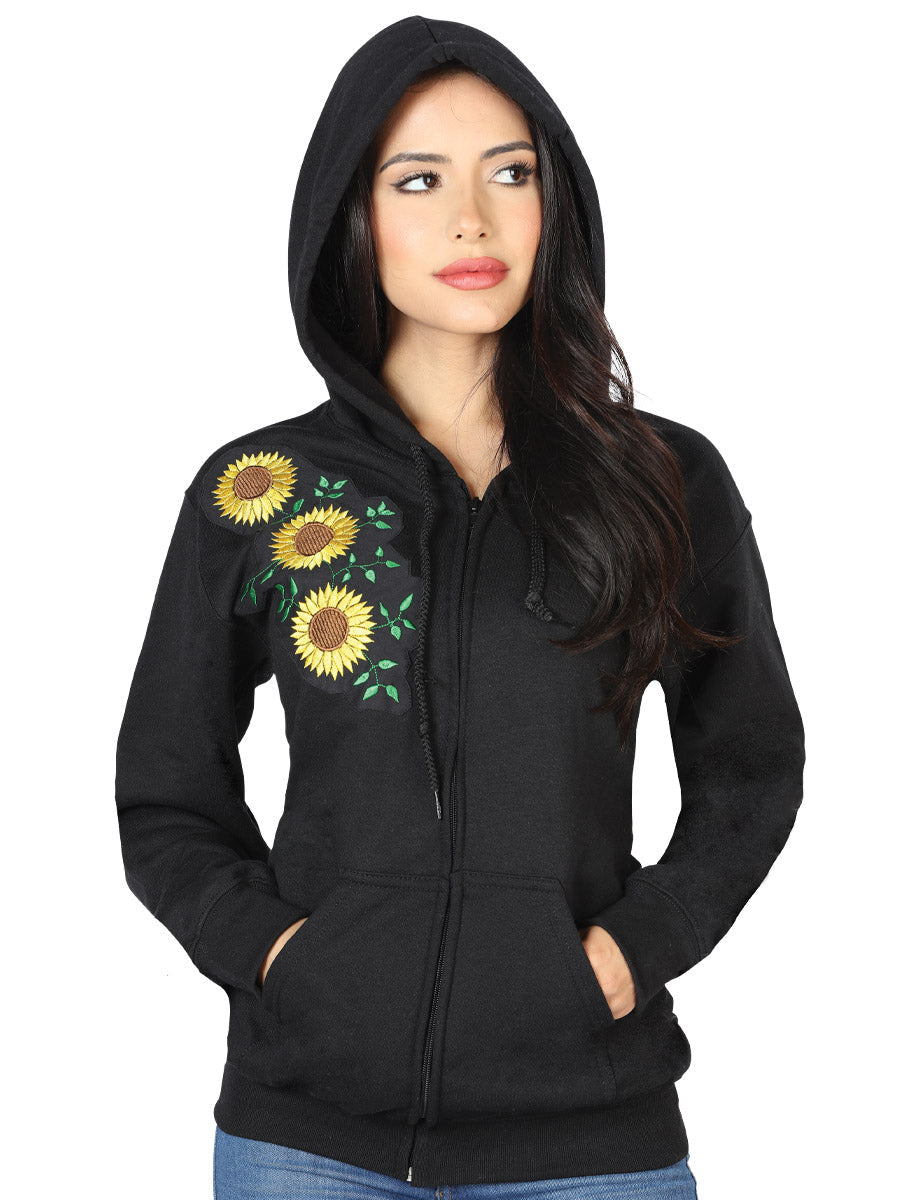 Chamarra de Mujer México Artesanal Sdj-z Artesanal en 100% Algodón Color Negro 602826