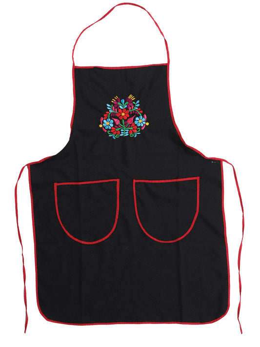 Mandil México Artesanal MDA1 100% Algodon Negro MDA1 Bordada Artesanal en 100% Algodón Color Negro 602964
