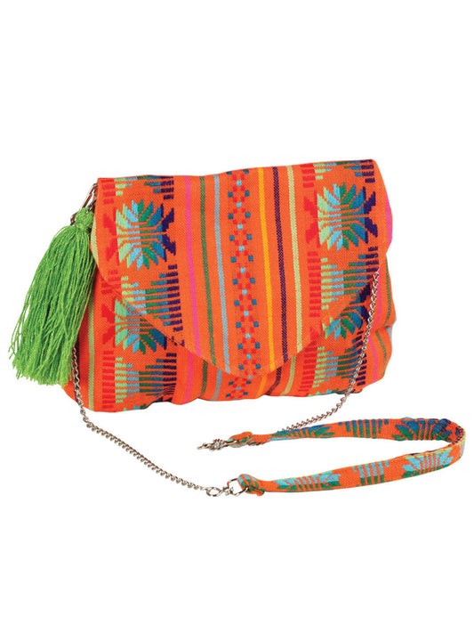 Bolsa de Mujer México Artesanal SK-B008 Artesanal en 100% Poliéster Color Naranja 603016
