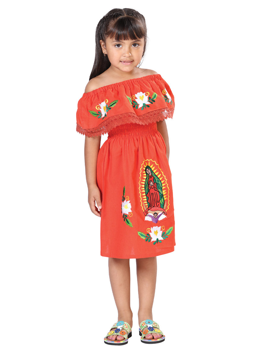 Vestido Mexico Artesanal Lupita % Naranja