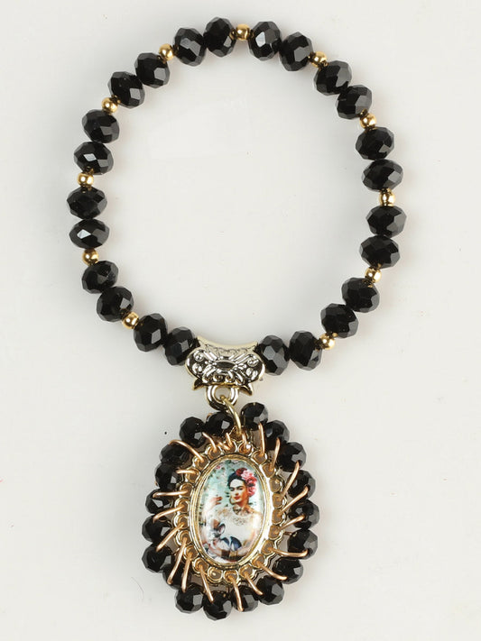 Pulsera Artesanal México Artesanal Cristal/chapa Artesanal Color Oro 603253