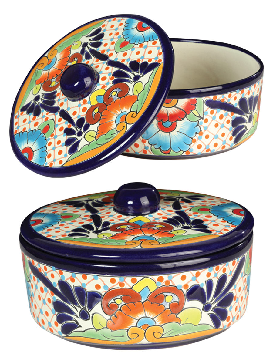 ArtíCulo Hogar Mexico Artesanal Tortillero Talavera Azul