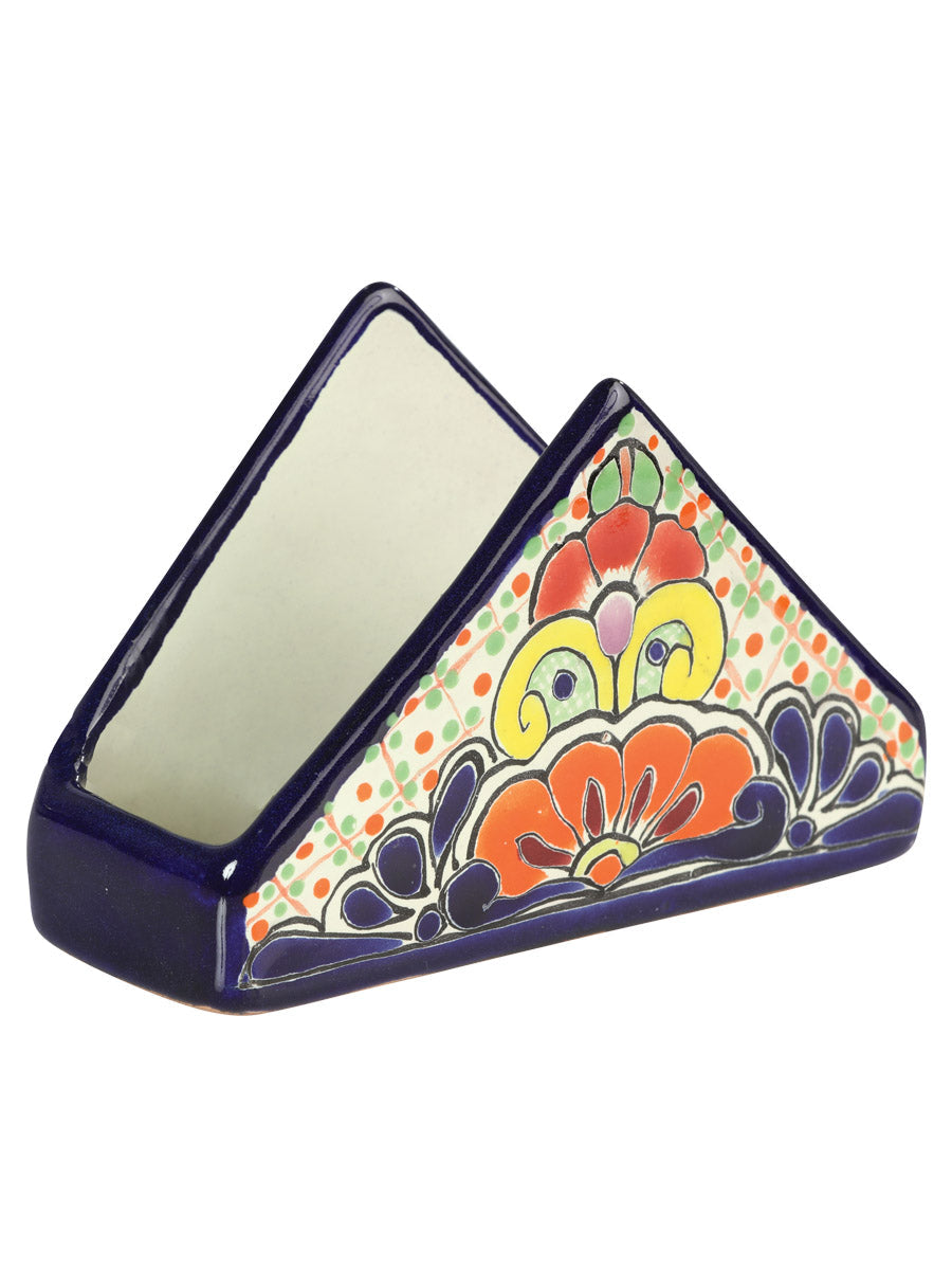 ArtíCulo Hogar Mexico Artesanal Servilletero Talavera Azul/Multicolor