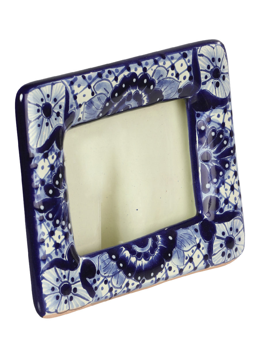ArtíCulo Hogar Mexico Artesanal Portaretraro Horizontal Talavera Azul