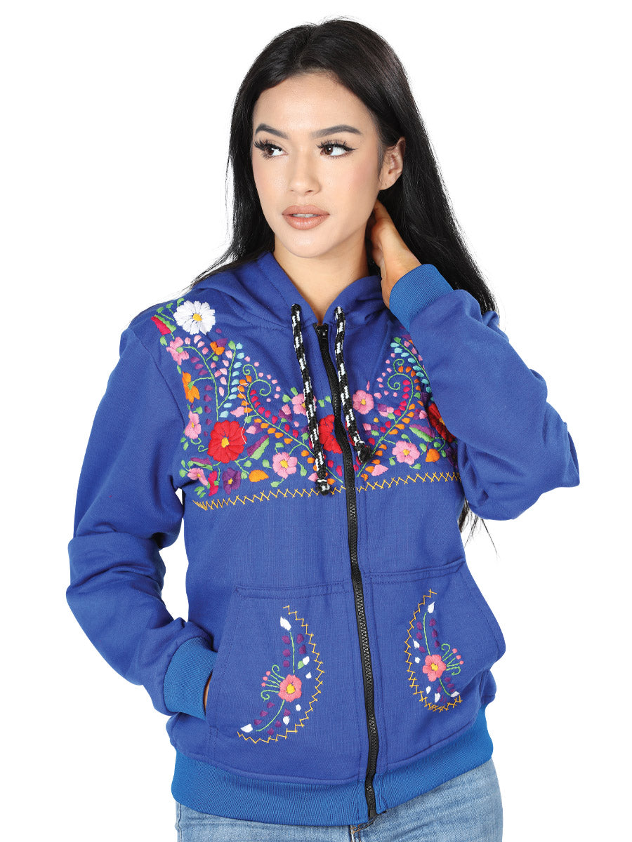 Sudaderas México Artesanal Bordado 50% Algodón 50% Poliester Azul Rey Bordada Artesanal en 50% Algodón 50% Poliéster Color Azul Rey 603512