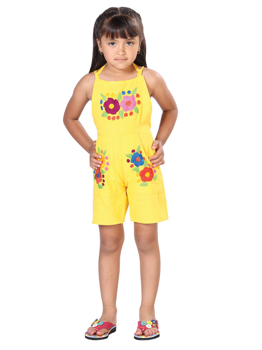 Short de Niña México Artesanal en 100% Algodón Color Amarillo 603583