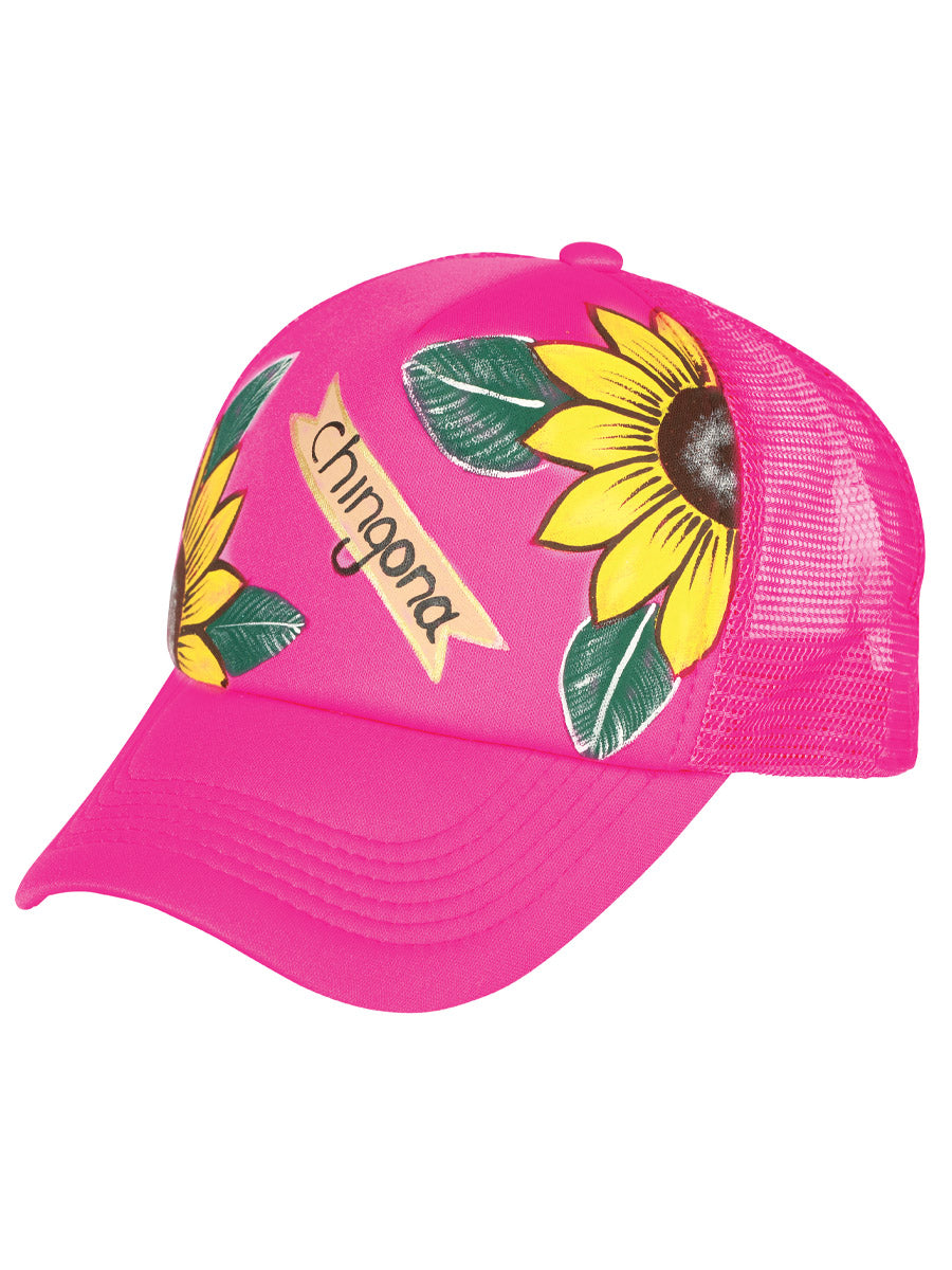 Gorra Mexico Artesanal Chingona 60% , 40% Nailon Rosa