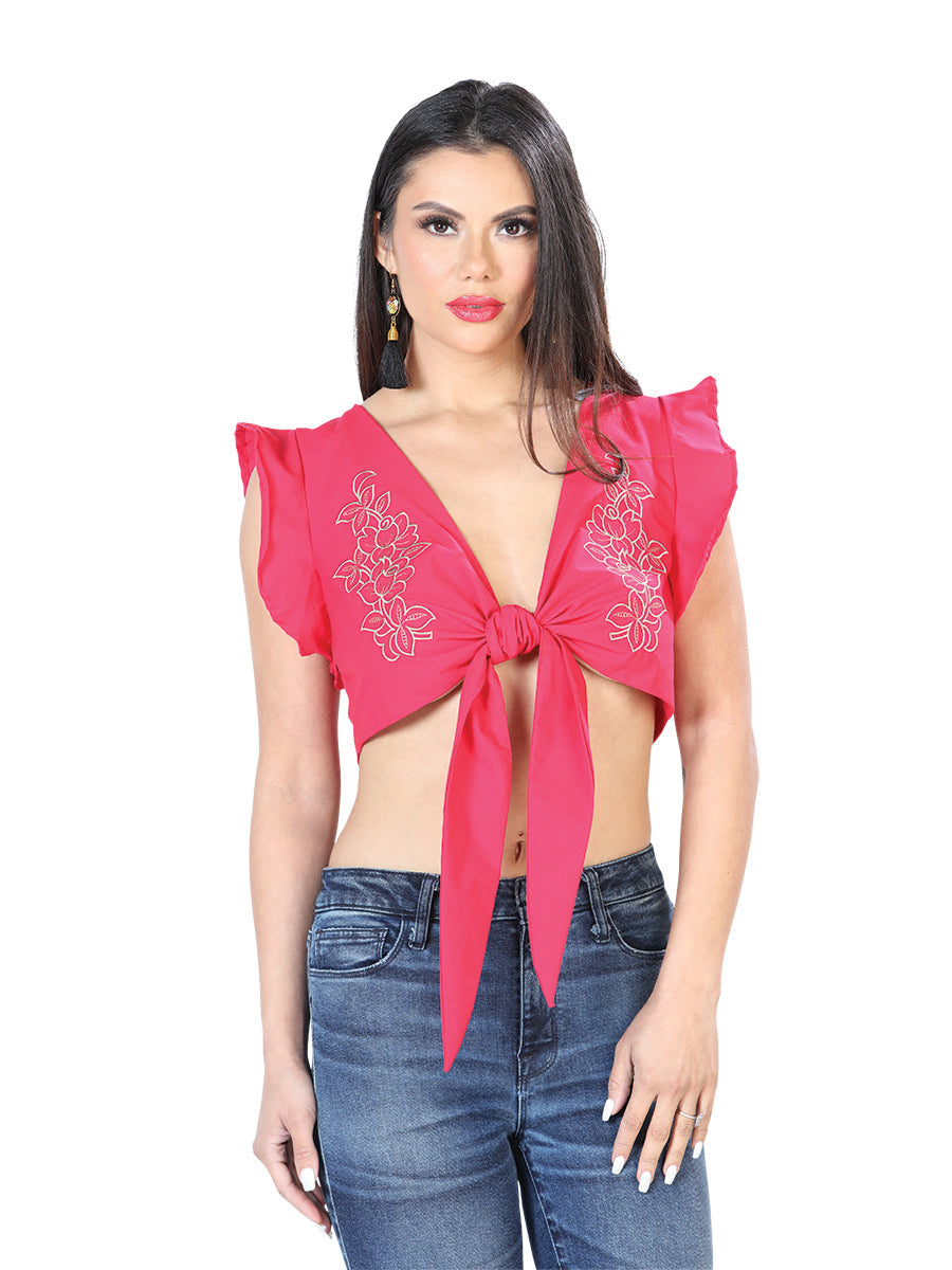 Artesanal Bordado Blusa 65% 35% Fucsia