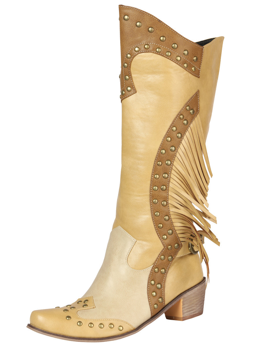 Bota Vaquera de Mujer El General Western Wear SYG-2751 en Piel Crazy Color Hueso 702029