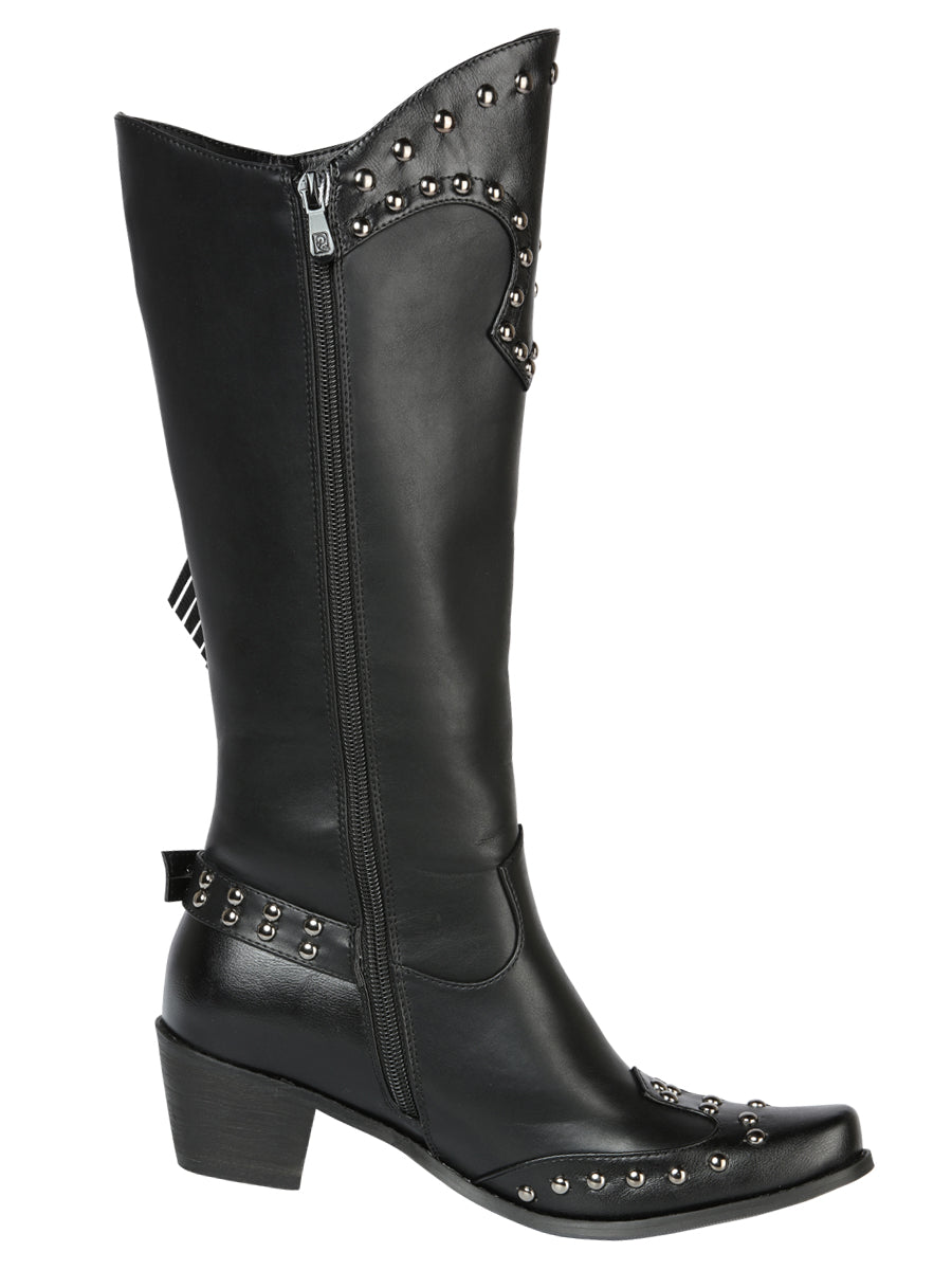 Bota Vaquera de Mujer El General Western Wear SYG-2751 en Piel Crazy Color Negro 702030