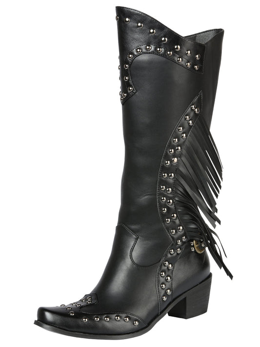Bota Vaquera de Mujer El General Western Wear SYG-2751 en Piel Crazy Color Negro 702030