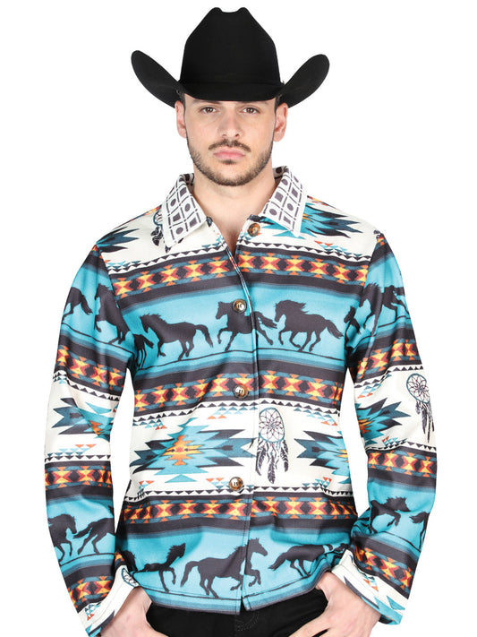 Chamarra de Hombre El General Western Wear SYG-2616 en Tela Color Verde 702042
