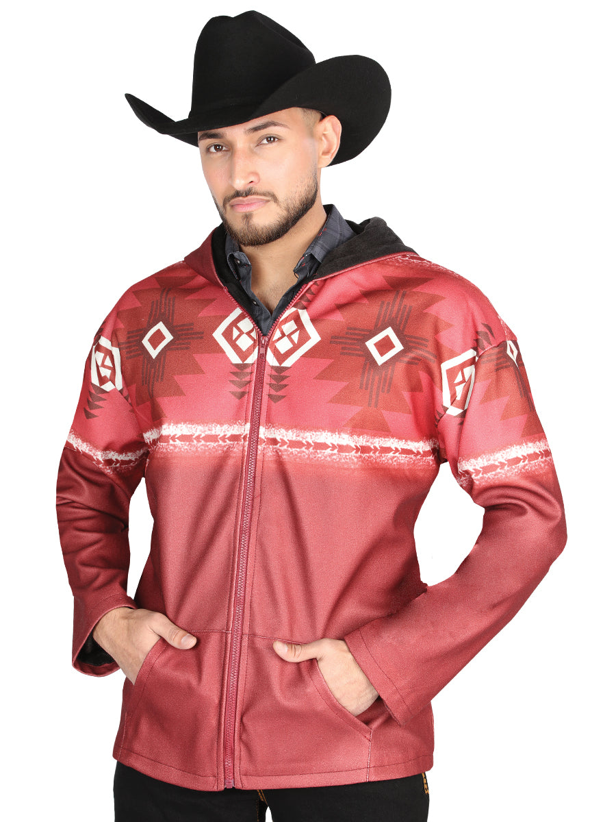 Chamarra de Hombre El General Western Wear SYG-2822 en Tela Color Vino 702053