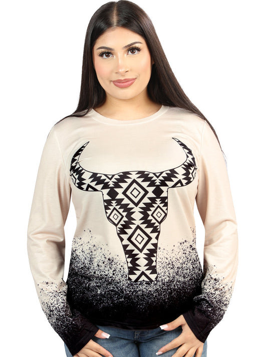 Camisa Vaquera de Mujer El General Western Wear SYG-1921 Manga Larga en Tela Color Beige 702063
