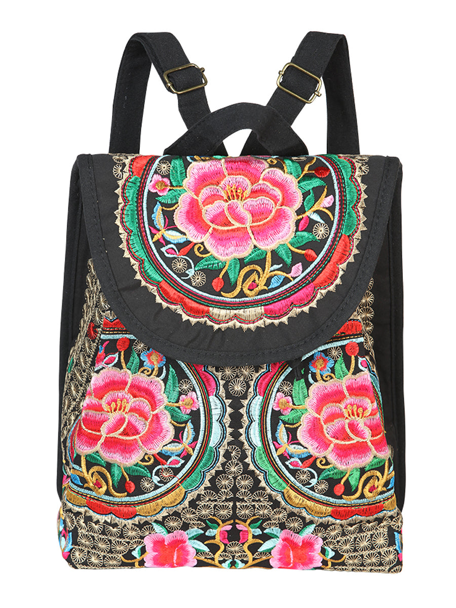Bolsa de Mujer El General AC-116 Bordada en Tela Color Negro/Rosa 702172