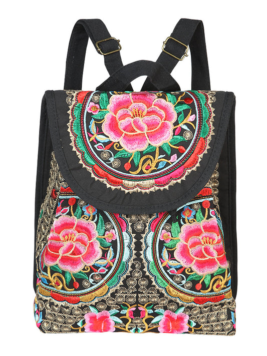 Bolsa de Mujer El General AC-116 Bordada en Tela Color Negro/Rosa 702172