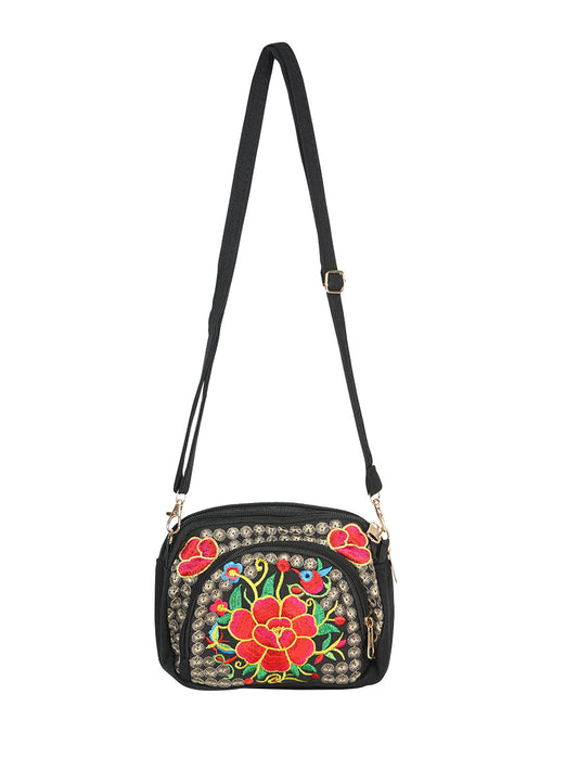 Bolsa de Mujer El General AC-130 Bordada en Tela Color Negro/Rosa 702173