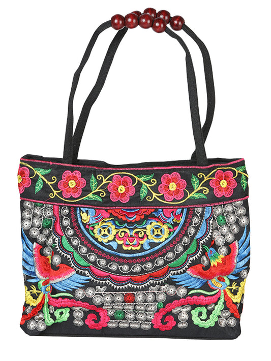 Bolsa de Mujer El General AC-138 Bordada en Tela Color Negro/Multicolor 702175