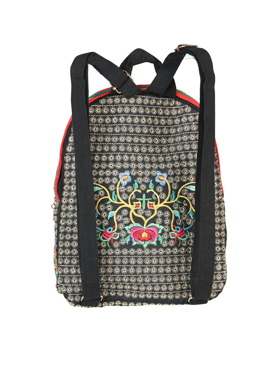 Bolsa de Mujer El General AC-190 Bordada en Tela Color Negro/Rosa 702187
