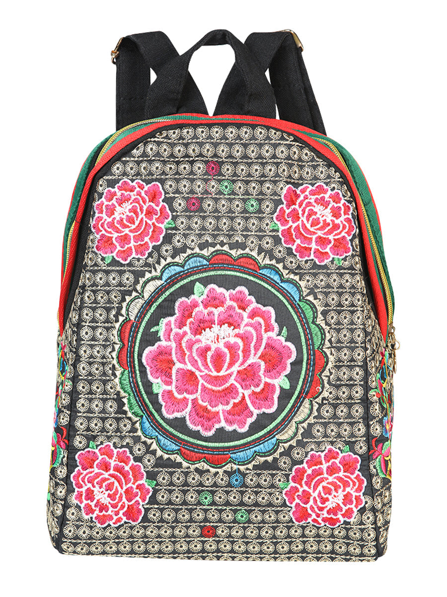 Bolsa de Mujer El General AC-190 Bordada en Tela Color Negro/Rosa 702187