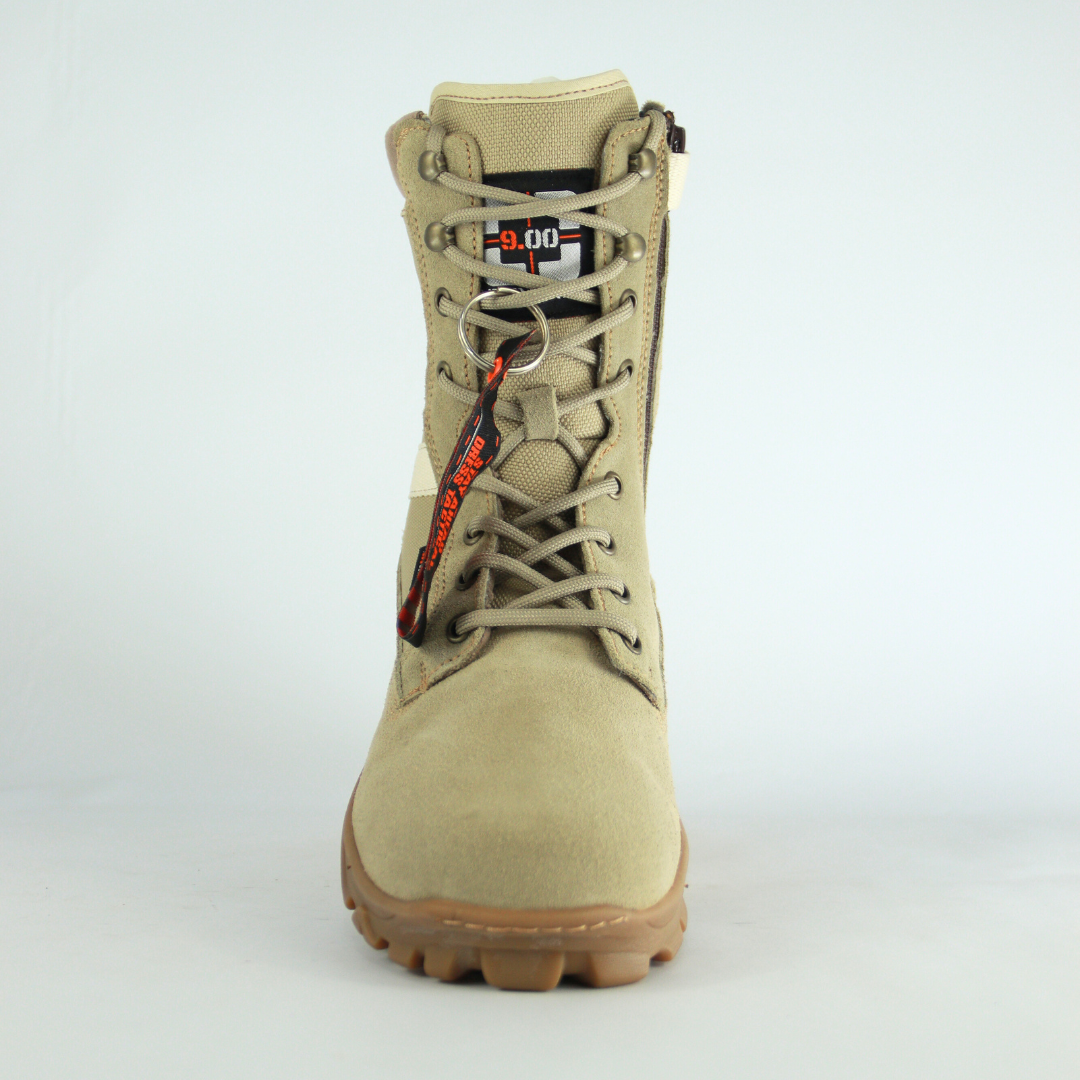 Bota Tactica De Piel 5007 Gamuza Arena