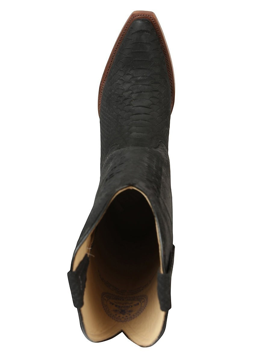 Bota vaquera de mujer RAVAC El General en color negro con textura de piel y punta cuadrada