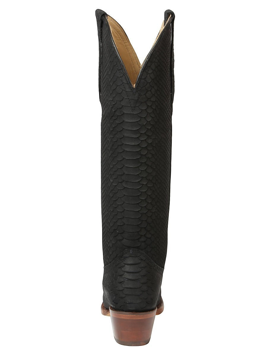 Bota vaquera de mujer RAVAC El General en color negro con textura de piel exótica y tacón clásico