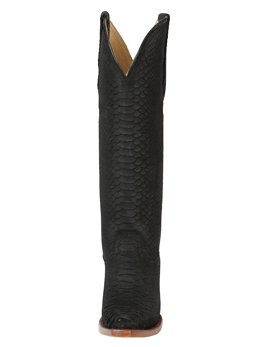 Bota vaquera de mujer RAVAC El General en color negro con textura de piel exótica y estilo western clásico